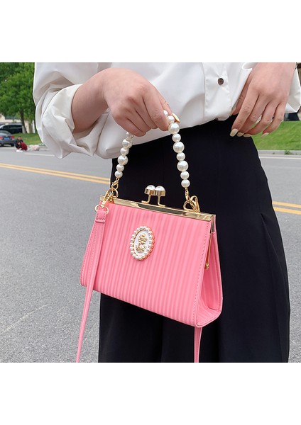 Pembe Düğün Akşam Çantası Incilerle Zarif Çantalar Kadınlar Için Ziyafet Moda Çantalar Kadınlar Için Lüks Tasarımcı Bayan Crossbody Çantalar (Yurt Dışından) fırsatları