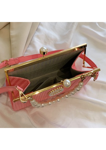 Pembe Düğün Akşam Çantası Incilerle Zarif Çantalar Kadınlar Için Ziyafet Moda Çantalar Kadınlar Için Lüks Tasarımcı Bayan Crossbody Çantalar (Yurt Dışından) indirimleri