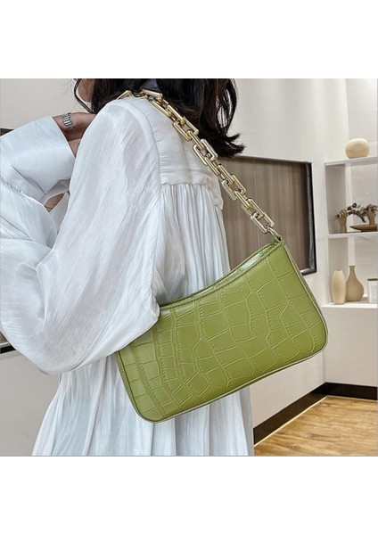 Kadınlar Için Lavanta Timsah Omuz Çantası Zincirler Sling Çanta ve Cüzdanlar Pu Deri Hobos Timsah Çanta ve Cüzdanlar Bayanlar Moda Debriyaj Çanta (Yurt Dışından) modelleri