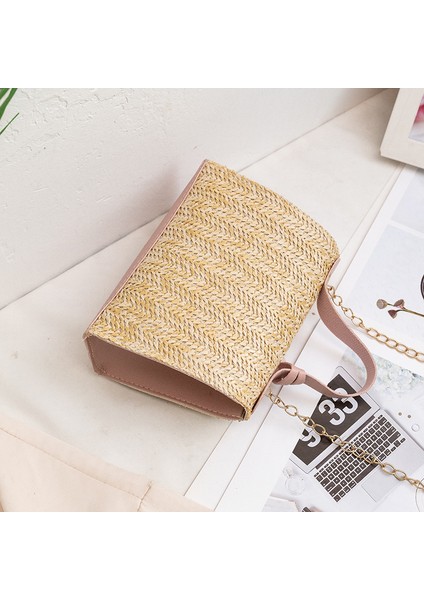 04 Crossbody Dokuma Çanta Kore Tarzı Kadın Çantası Niş Tasarım High-End Kelly Çantası Omuz Zincir Çantası (Yurt Dışından) fırsatları