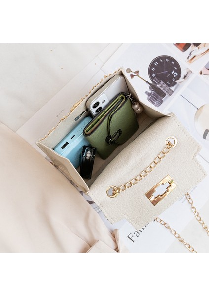 04 Crossbody Dokuma Çanta Kore Tarzı Kadın Çantası Niş Tasarım High-End Kelly Çantası Omuz Zincir Çantası (Yurt Dışından) indirimleri