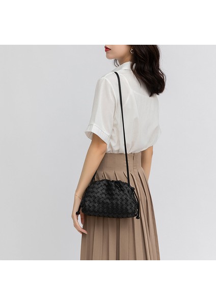 Şarap Kırmızısı Yüksek Kaliteli Örgü Kadın Lüks Çanta Kadın Trend Basit Crossbody Omuz Çantası Kadın 2022 Marka Tasarımcısı Bayan Debriyaj Çanta (Yurt Dışından)