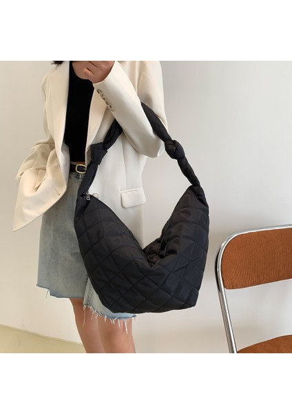 Mor Moda Kadın Aşağı Çanta Uzay Yastıklı Hobo Çanta Kadın Marka Tasarım Çanta Omuz Çantaları Naylon Kapitone Rahat Bayan Tote Çanta (Yurt Dışından) indirimleri