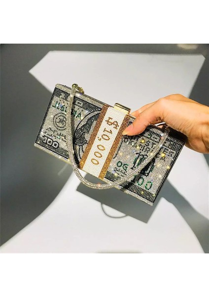 Mor 10000 Dolar Debriyaj Payetler Taklidi Akşam Çanta Nakit Çanta Yığını Para Kadın Omuz Çantası Kişilik Parti Balo Çanta (Yurt Dışından)