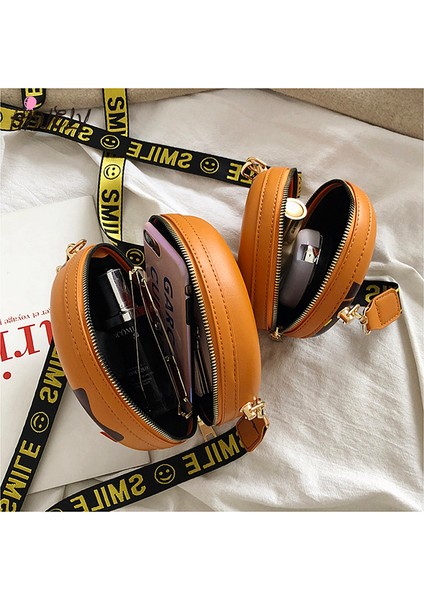 Pembe (S) Karikatür Donut Şekli Omuz Çantası Sevimli Deri Crossbody Çanta Kızlar Güzel Yuvarlak Çanta Uzun Askılı Messenger Çanta Küçük Harajuku Q5 (Yurt Dışından) indirimleri