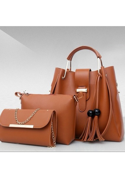 Zong 3 Parça Set Kompozit Çanta Yüksek Kaliteli Pu Deri Kadın Çanta Bayanlar Moda Küçük Omuz Crossbody Çanta Ana Kesesi E268 (Yurt Dışından)