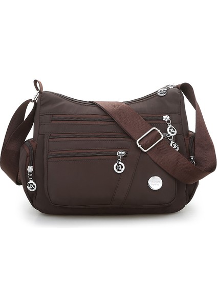 Kumral Hafif Omuz Çantası Katı Sözleşmeli Joker Messenger Çanta Daha Fazla Fermuarlı Su Geçirmez Oxford Crossbody Çanta Pratik Hobos Yumuşak (Yurt Dışından) fiyatları