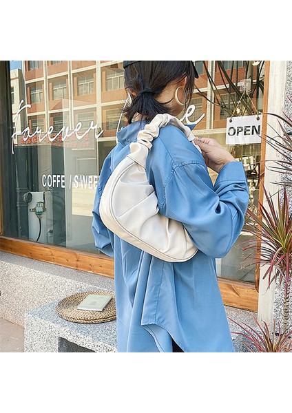 Siyah Trendy Pileli Pu Deri Kadın Küçük Çanta Mini Kadın Koltukaltı Omuz Çantaları Ins Tarzı Yaz Küçük Tote (Yurt Dışından) indirimleri