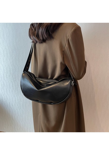 Kahverengi Yüksek Kaliteli Yumuşak Deri Omuz Çantası Kadınlar Için Vintage Crossbody Çanta Kadın Büyük Çanta Tasarımcısı Düz Renk Hobos Sac Yeni (Yurt Dışından) fırsatları