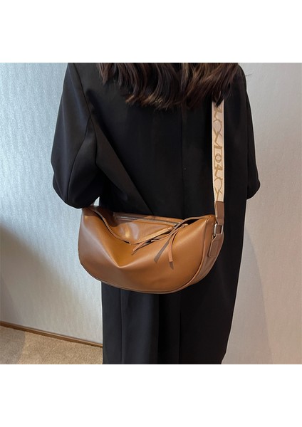 Kahverengi Yüksek Kaliteli Yumuşak Deri Omuz Çantası Kadınlar Için Vintage Crossbody Çanta Kadın Büyük Çanta Tasarımcısı Düz Renk Hobos Sac Yeni (Yurt Dışından) indirimleri