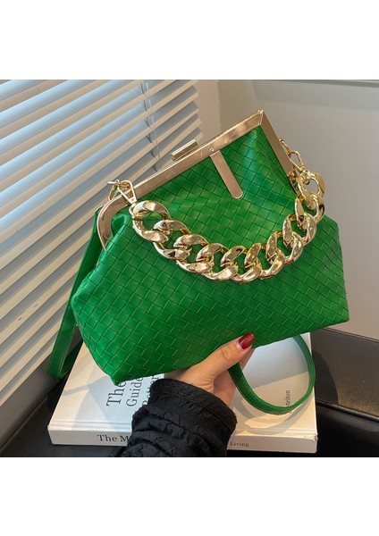 Altın Vintage Kova Çanta Dokuma Kadınlar Için Crossbody Çanta Debriyaj Kadın Parti Çanta Çantalar Pu Deri Omuz Askılı Çanta Sac (Yurt Dışından) fiyatları