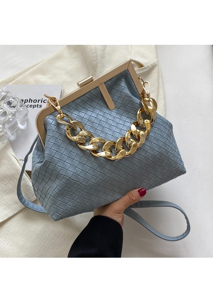 Altın Vintage Kova Çanta Dokuma Kadınlar Için Crossbody Çanta Debriyaj Kadın Parti Çanta Çantalar Pu Deri Omuz Askılı Çanta Sac (Yurt Dışından) indirimleri