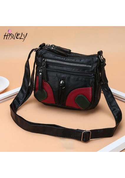 B-1 Vintage Kadınlar Yumuşak Pu Deri Çanta Siyah Messenger Çanta Kadın Casual Tote Omuz Çantası Tasarım Fermuar Bayanlar Bolsa Femininaq4 (Yurt Dışından) modelleri