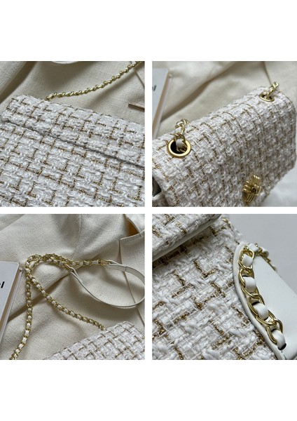 Siyah En Kaliteli Tüvit Dokuma Ekose Crossbody Çanta Kadın Çantası Örgü Trendi Klasik Zincir Flap Omuz Çantası Lüks Tasarımcı Çanta (Yurt Dışından) modelleri