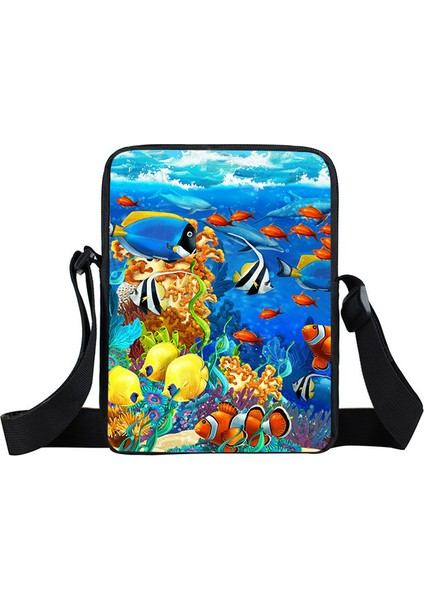 XKBUNDERWATER01 Sualtı Kelime Kaplumbağa / Balık / Yunus Omuz Çantası Genç Kız Postacı Çantaları Kadın Çanta Bayanlar Seyahat Için Çapraz Çantalar (Yurt Dışından)
