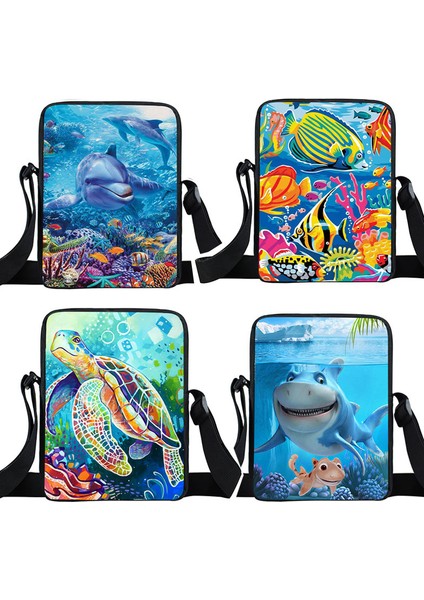 XKBUNDERWATER01 Sualtı Kelime Kaplumbağa / Balık / Yunus Omuz Çantası Genç Kız Postacı Çantaları Kadın Çanta Bayanlar Seyahat Için Çapraz Çantalar (Yurt Dışından) fırsatları