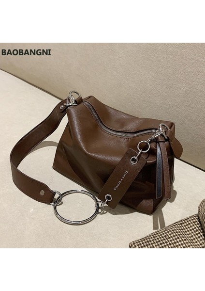 Auburn Vintage Pu Deri Omuz Çantası Kadınlar Için Marka Geniş Kemer Tasarımcı Bayanlar Çanta Zincir Kadın Eğilim Askılı Çanta (Yurt Dışından) indirimleri