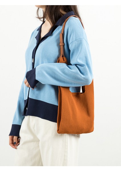Büyük Mabula Saf Renk Pamuk Örgü Omuz Çantası Kadınlar Için Çıkarılabilir Deri Kayış Hobo Crossbody Çanta Kış Şık Tote Çanta (Yurt Dışından) indirimleri