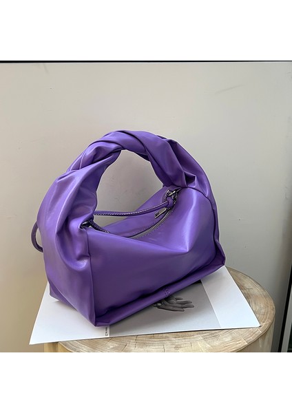 Pembe Moda Hobo Çanta Kadınlar Için Pileli Çanta Mor Pu Deri Omuz Crossbody Çanta Küçük Bayanlar Yumuşak Kolu Tote Debriyaj Çanta (Yurt Dışından) fiyatları