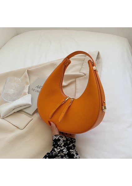Turuncu Ünlü Marka Kadın Deri Omuz Çantası Kadınlar Için Crossbody Çanta Koltukaltı Çanta Katı Çanta Vintage Hobos Çanta Sac Femme Tote Yeni (Yurt Dışından) fiyatları