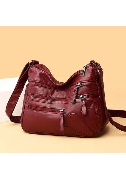 Mor Kadın Çantaları Omuz Çantası Yıkanmış Deri Çantalar Vintage Omuz Crossbody Yeni Trend Klasik Messenger Paketi Kahverengi Retro Hobos (Yurt Dışından) fiyatları