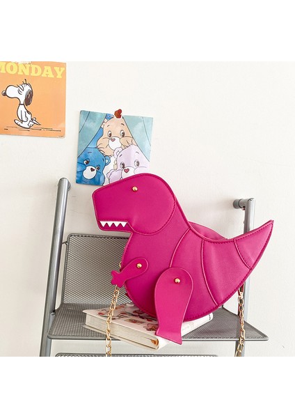 A708-R Komik 3D Karikatür Hayvan Dinozor Stegosaurus T-Rex Çanta Perçin Zinciri Rahat Kadın Crossbody Bolsa Mochila Dinosaurio Kız Çantaları (Yurt Dışından)