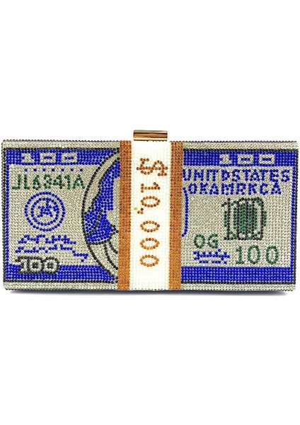 Altın 10000 Dolar Debriyaj Payetler Taklidi Akşam Çanta Nakit Çanta Yığını Para Kadın Omuz Çantası Kişilik Parti Balo Çanta (Yurt Dışından)