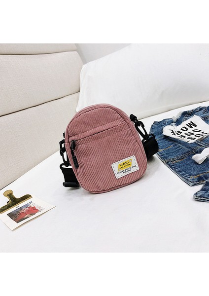 Pembe Mini Tuval Crossbody Omuz Çantaları Kadınlar Için 2022 Pamuklu Bez Kadın Küçük Bayan Kumaş Çanta Çanta Flap Telefon Çantası (Yurt Dışından)