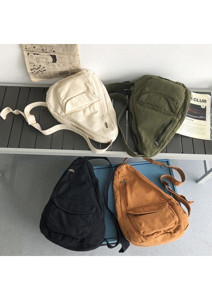 Kahverengi 2023 Kadın Omuz Askılı Çanta Tuval Crossbody Yeni Trend Moda Kadın Çantası Düz Renk Yüksek Kaliteli Bayanlar Göğüs Çantası (Yurt Dışından)
