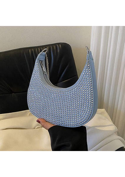 Beyaz Kadın Moda Hobo Omuz Çantası Kadın Taklidi Çanta Marka Trend Koltukaltı Çanta (Yurt Dışından)