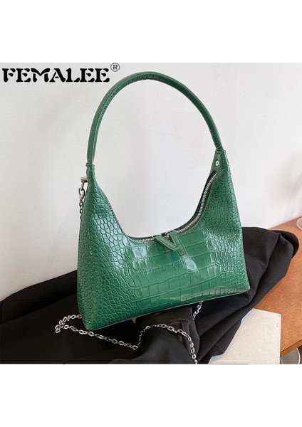 Yeşil Timsah Desenli Bayanlar Tasarımcı Zincirleri Hobo Omuz Çantaları Taş Desenli Retro 2022 Koltukaltı Çantaları Kadınlar Için Debriyaj Çantalar (Yurt Dışından) fiyatları