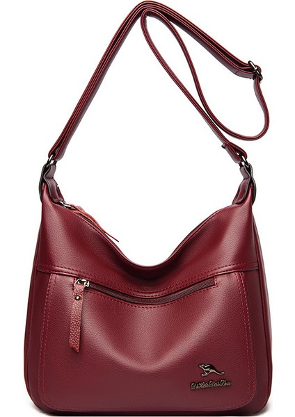 Şarap Kırmızısı Yüksek Kaliteli Marka Lüks Tasarımcı Kadın Omuz Çantası Kadın 2022 Bayanlar Trend Deri Messenger Kesesi Için Basit Crossbody Çanta (Yurt Dışından)