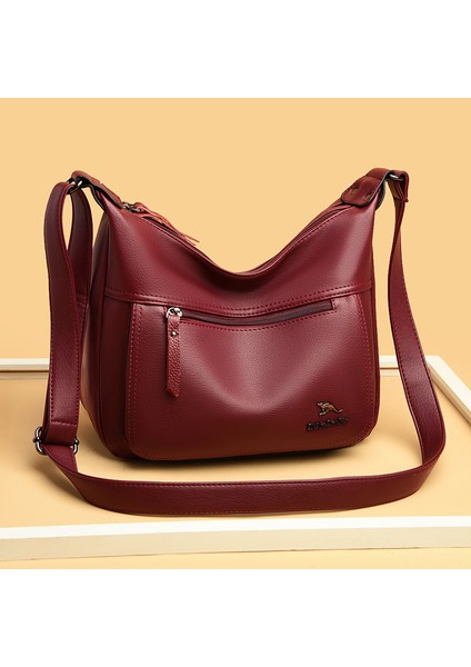 Şarap Kırmızısı Yüksek Kaliteli Marka Lüks Tasarımcı Kadın Omuz Çantası Kadın 2022 Bayanlar Trend Deri Messenger Kesesi Için Basit Crossbody Çanta (Yurt Dışından)