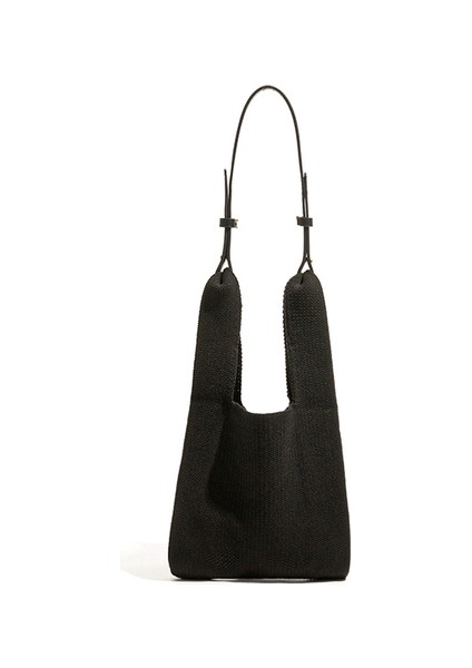 Küçük Mabula Saf Renk Pamuk Örgü Omuz Çantası Kadınlar Için Çıkarılabilir Deri Kayış Hobo Crossbody Çanta Kış Şık Tote Çanta (Yurt Dışından)