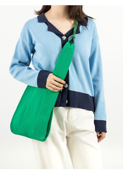 Küçük Mabula Saf Renk Pamuk Örgü Omuz Çantası Kadınlar Için Çıkarılabilir Deri Kayış Hobo Crossbody Çanta Kış Şık Tote Çanta (Yurt Dışından) fırsatları