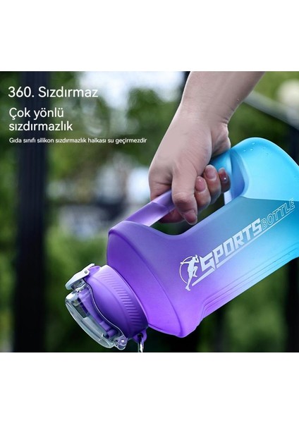 2.2l Büyük Kapasiteli Şişe, Spor Su Şişesi, Spor Su Bardağı, Sap ile Büyük Göbek Bardak Yüksek Sıcaklığa Dayanıklı (Yurt Dışından)