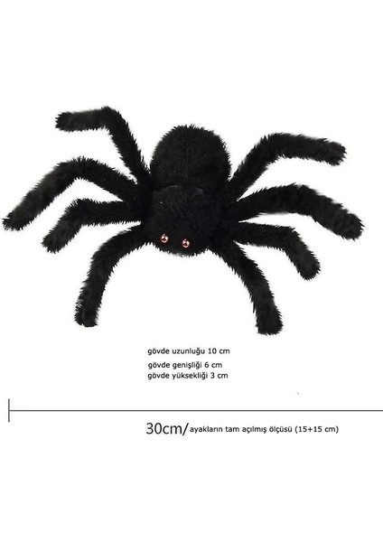 Halloween 75 ve 30 cm Peluş Siyah Renk Esnek Ayaklı Örümcek 2 Adet fırsatları