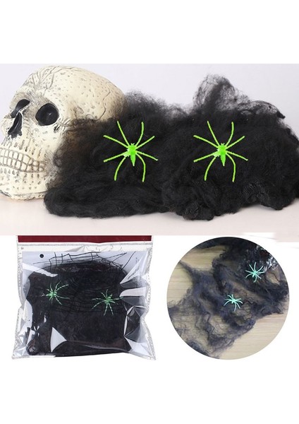 Halloween Suni Pamuk Balack Siyah Renk Örümcek Ağı Seti 40 gr modelleri