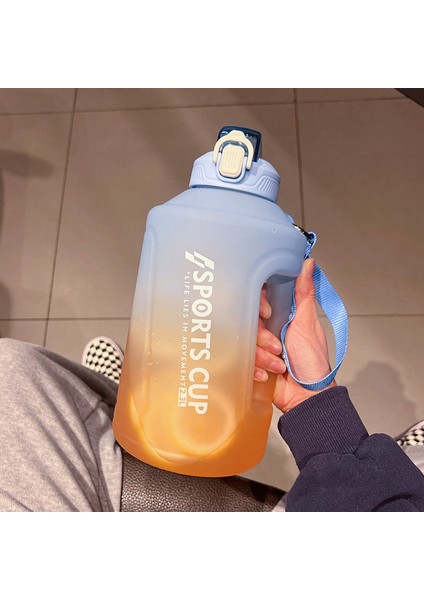 Degrade Renkli Plastik Şişe, Saman Taşınabilir Fitness ile Büyük Kapasiteli Su Bardağı (Yurt Dışından)