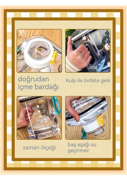 Fitness Su Isıtıcısı 2.2l, Spor Tencere, Büyük Kapasiteli Kova Bardak (Yurt Dışından)
