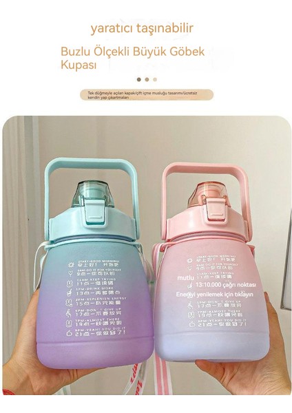 Büyük Kapasiteli 1500ML Pipet ile Taşınabilir Büyük Göbek Bardak, Öğrenci Çocuk Bardak Şişesi (Yurt Dışından)
