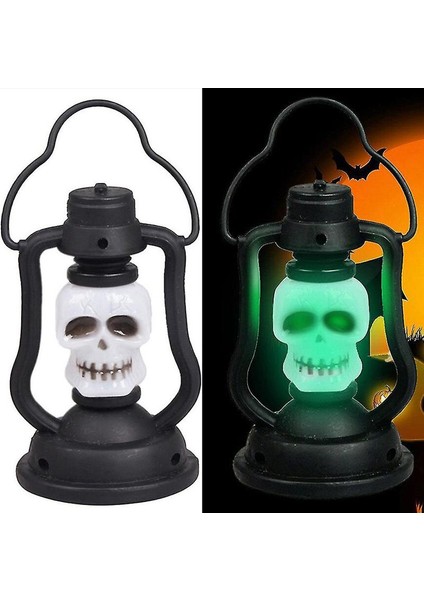 Halloween Karışık Renkli Işıklı Plastik Kurukafa Gaz Lambası Fener 11X6,5 cm 1 Adet fiyatları