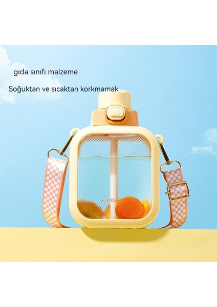 Büyük Kapasiteli Su Bardağı, Sevimli, Taşınabilir, Kare, Eğik Su Şişesi, Yaz Çocuk Uzay Bardağı (Yurt Dışından) indirimleri