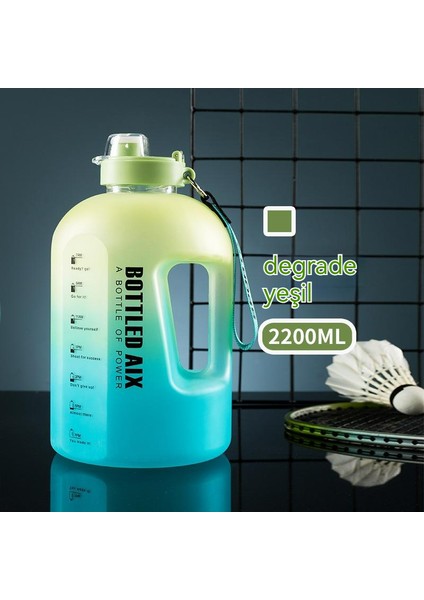 Doğa Sporları Fitness Büyük Kapasiteli Şişe, Taşınabilir Degrade Renkli Su Bardağı Su Isıtıcısı (Yurt Dışından)