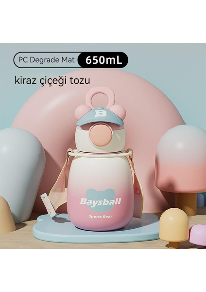 Çocuk Sevimli Ayı Plastik Su Bardağı, Kolu Taşınabilir Açık Çocuk Bardağı, Çocuk Hediyesi Saman Bardak (Yurt Dışından)