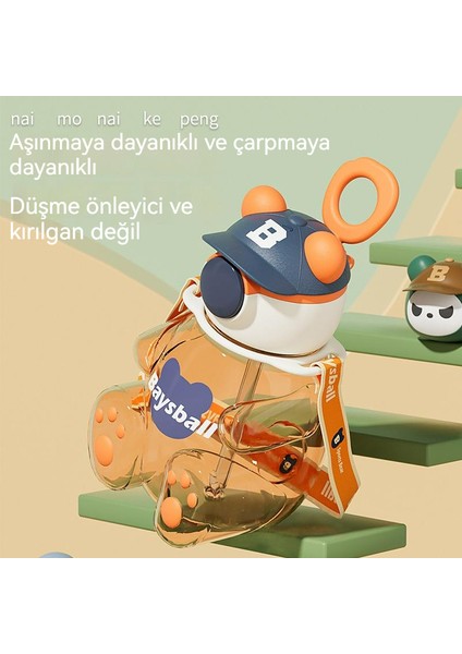 Çocuk Sevimli Ayı Plastik Su Bardağı, Kolu Taşınabilir Açık Çocuk Bardağı, Çocuk Hediyesi Saman Bardak (Yurt Dışından) fiyatları