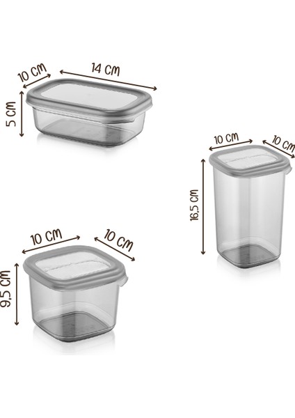 Etiketli 15'li Süper Set Baharat Saklama Kabı Seti 5x(0,40 0,45 0,55) modelleri