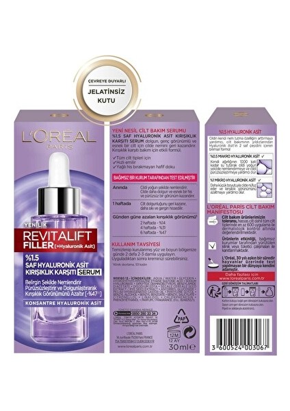 Loreal Paris Revitalift Filler %1.5 Saf Hyaluronik Asit Serum 30 ml