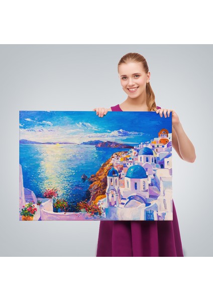 Mikanos Yunanistan Yağlıboya Görünüm Dekoratif TABLO-3572 fırsatları