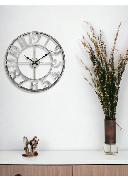 DM40GK Rakamlı Metal 40 cm Duvar Saati Gri